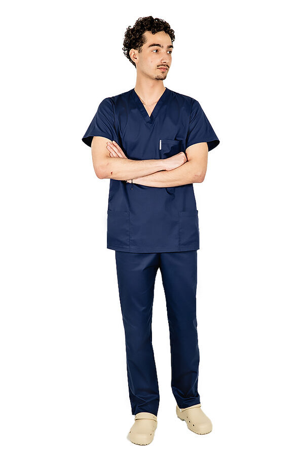 Unisex mornarsko modra medicinska obleka