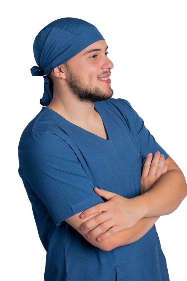 Raztegljiva jeans kapa, univerzalna velikost, z zapenjanjem na vrvico zadaj