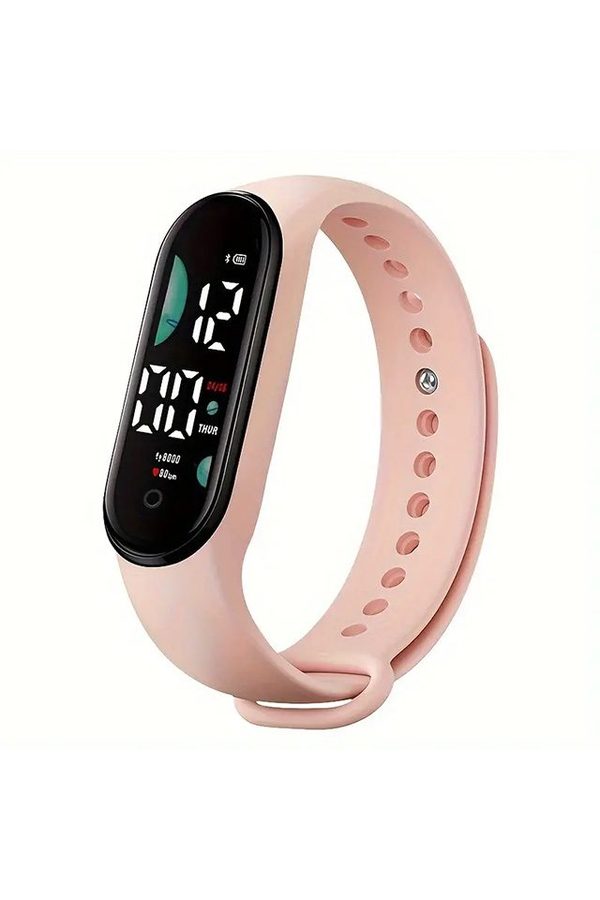 Rožnata fitnes zapestnica Zdravnik v uniformi, 0,96-palčni zaslon, Bluetooth 4.2, srčni utrip, krvni tlak, temperatura, kisik, spremljanje kakovosti spanja