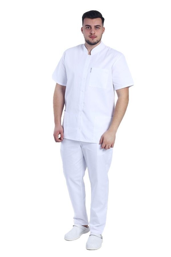 Bela medicinska obleka v obliki tunike